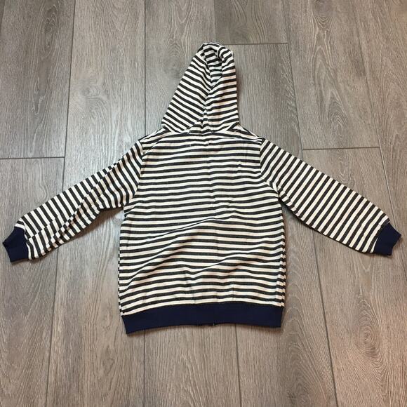 NWT Me & Henry Kids Hoodie 3/4Y Black White Striped Zip-Up Cotton - Picture 7 of 8